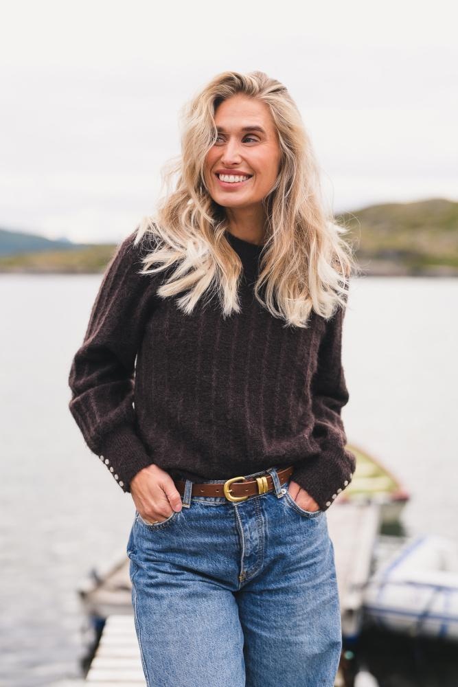 RAUSMIRA AMALIE PULLOVER BLACK COFFEE