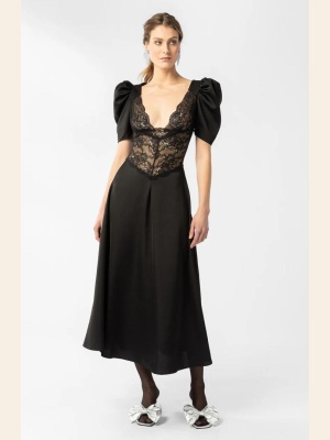 FRANCIS LACE MIDI DRESS BLACK