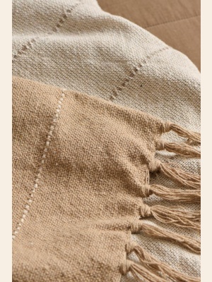 SENGETEPPE ENKELT BRUN M/TYNNE CREME STRIPER