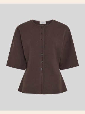 MSCHMIRIELLE EAST 2/4 CARDIGAN BROWN