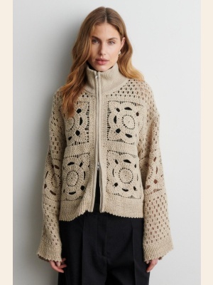 CROSETTE KNIT CARDIGAN