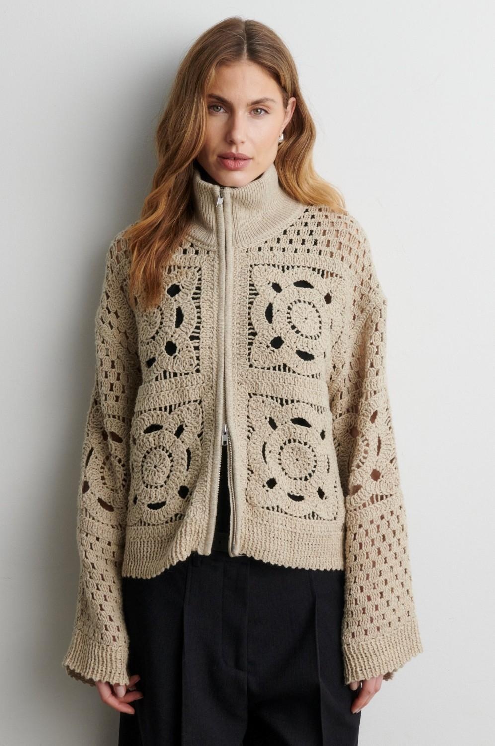 CROSETTE KNIT CARDIGAN