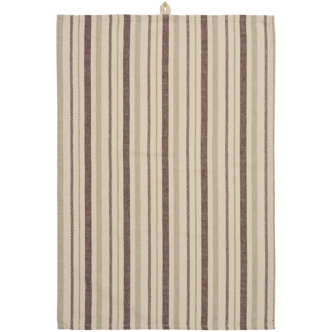 KJØKKENHÅNDKLE SABRINA M/BRUN OG GRØNN STRIPE