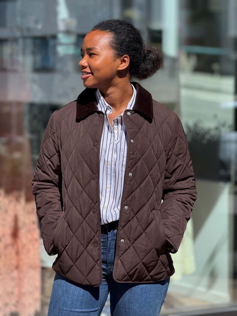 SLIM QUILTED JACKET BROWN