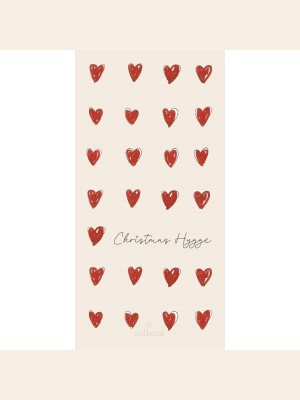 SERVIETT 10X2 HJERTER CHRISTMAS HYGGE 16 PK