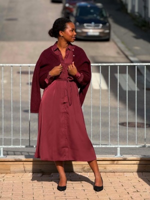 RAUSTRINE SHIRT DRESS CHOCO TRUFFLE