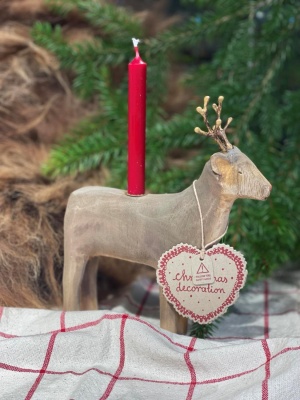 CANDLE HOLDER REINDEER MEDIUM