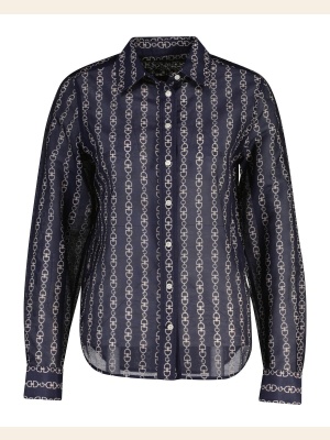REG PRINTED CTN SILK LS BLOUSE