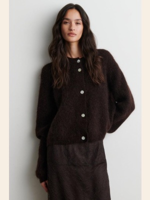 ANDREA KNIT RIB LS CARDIGAN