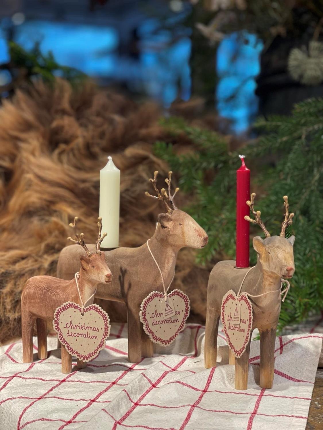 CANDLE HOLDER LARGE REINDEER - Bilde 2
