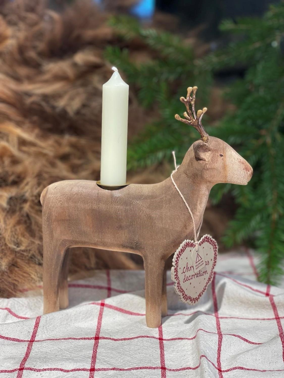 CANDLE HOLDER LARGE REINDEER
