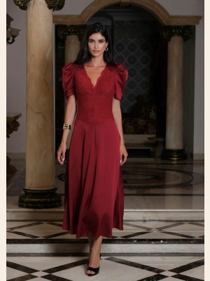 FRANCIS MIDI DRESS RED